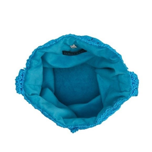 Camila Mesar Maxi Amor Dormido Mochila Drawstring Bucket Bag NWT Turquoise - Picture 6 of 13